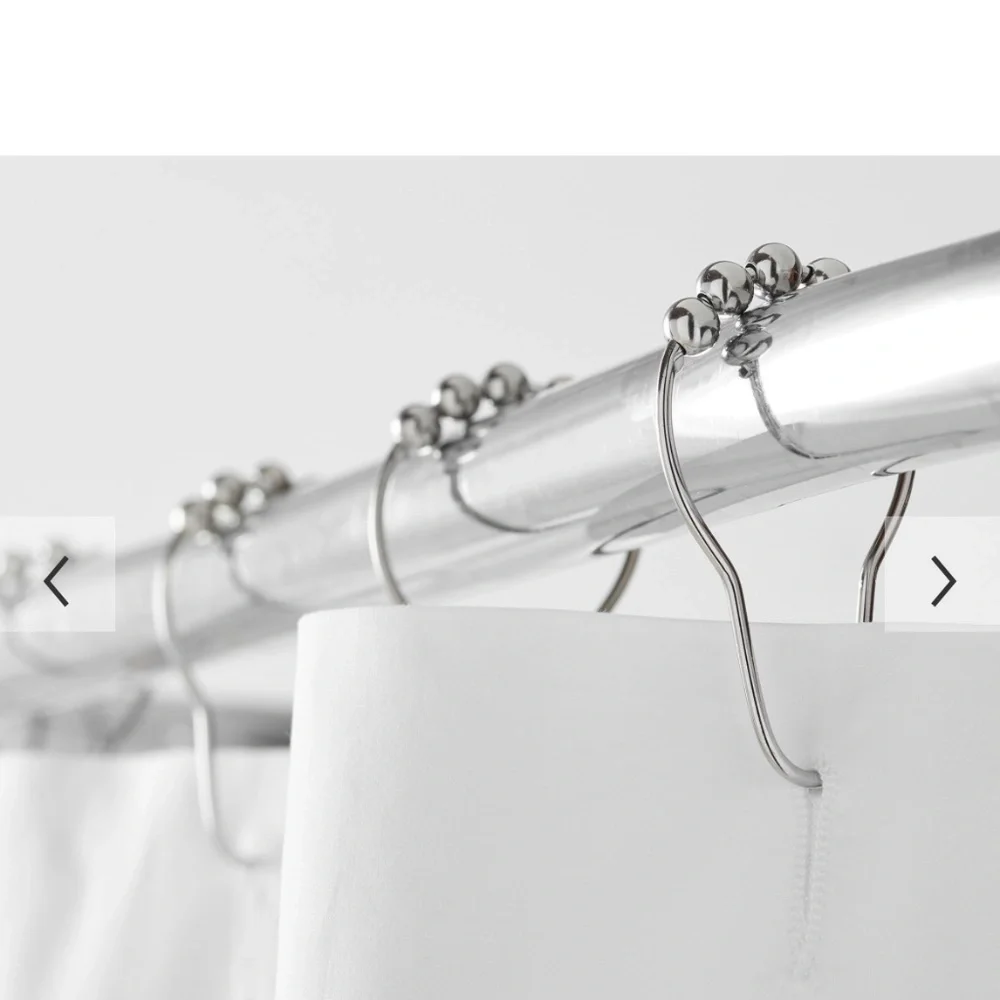 BUNDLE of Shower Curtain Rings Hooks - 3 Sets Black and Silver